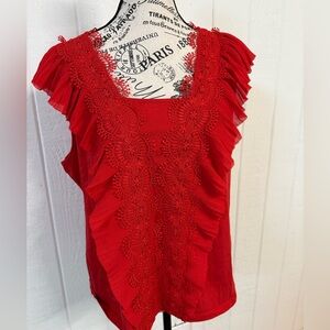 Marc New York Red Lace Women's Blouse